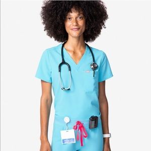 FIGS scrubs in NEON BLUE. NWT